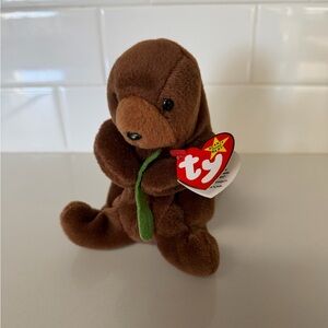 Ty Beanie Babies Seaweed The Otter With Tag Errors, Style - 4080